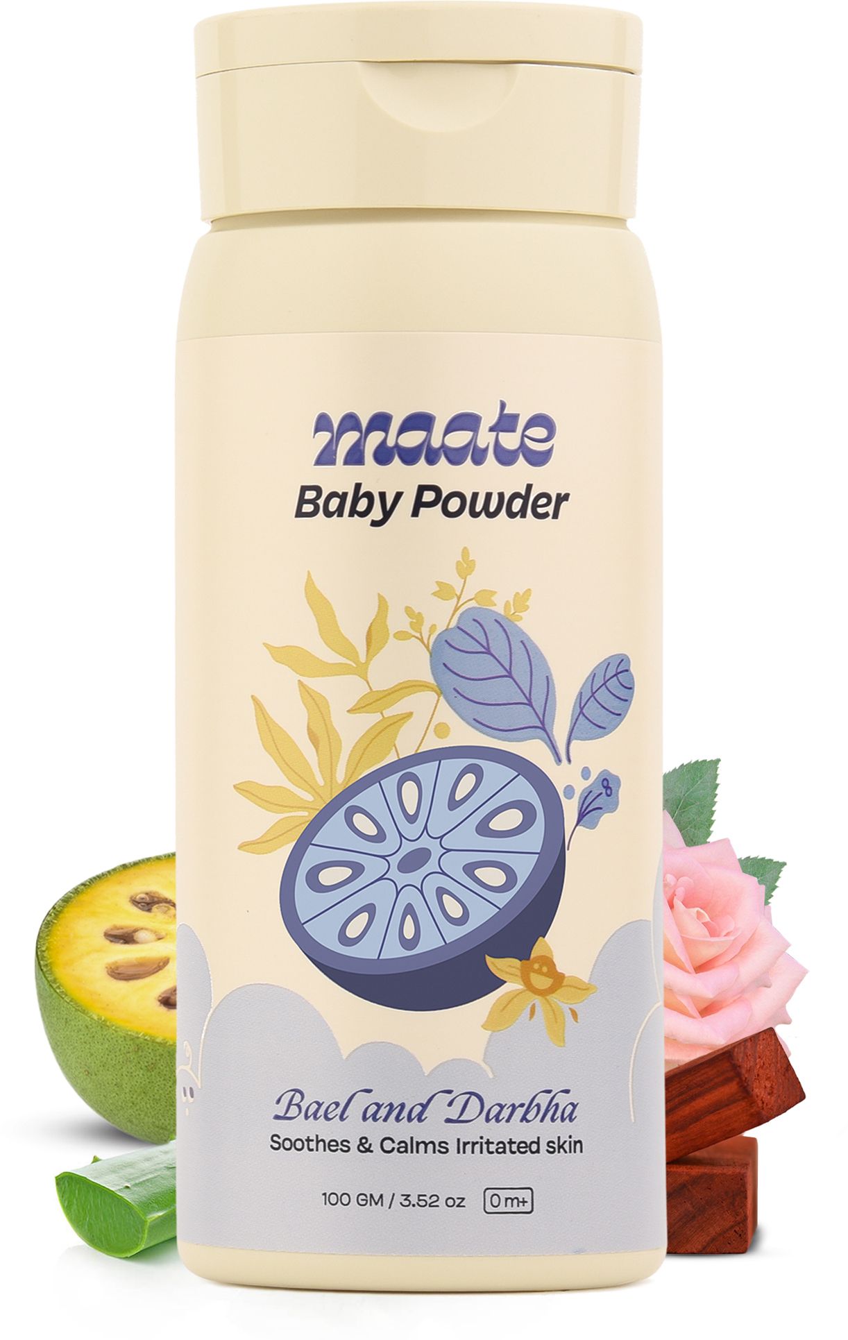Baby Powder Keeps Skin Soothes & Calm Enriched Bael Fruit & Red Sandal - 100 gm-image-20