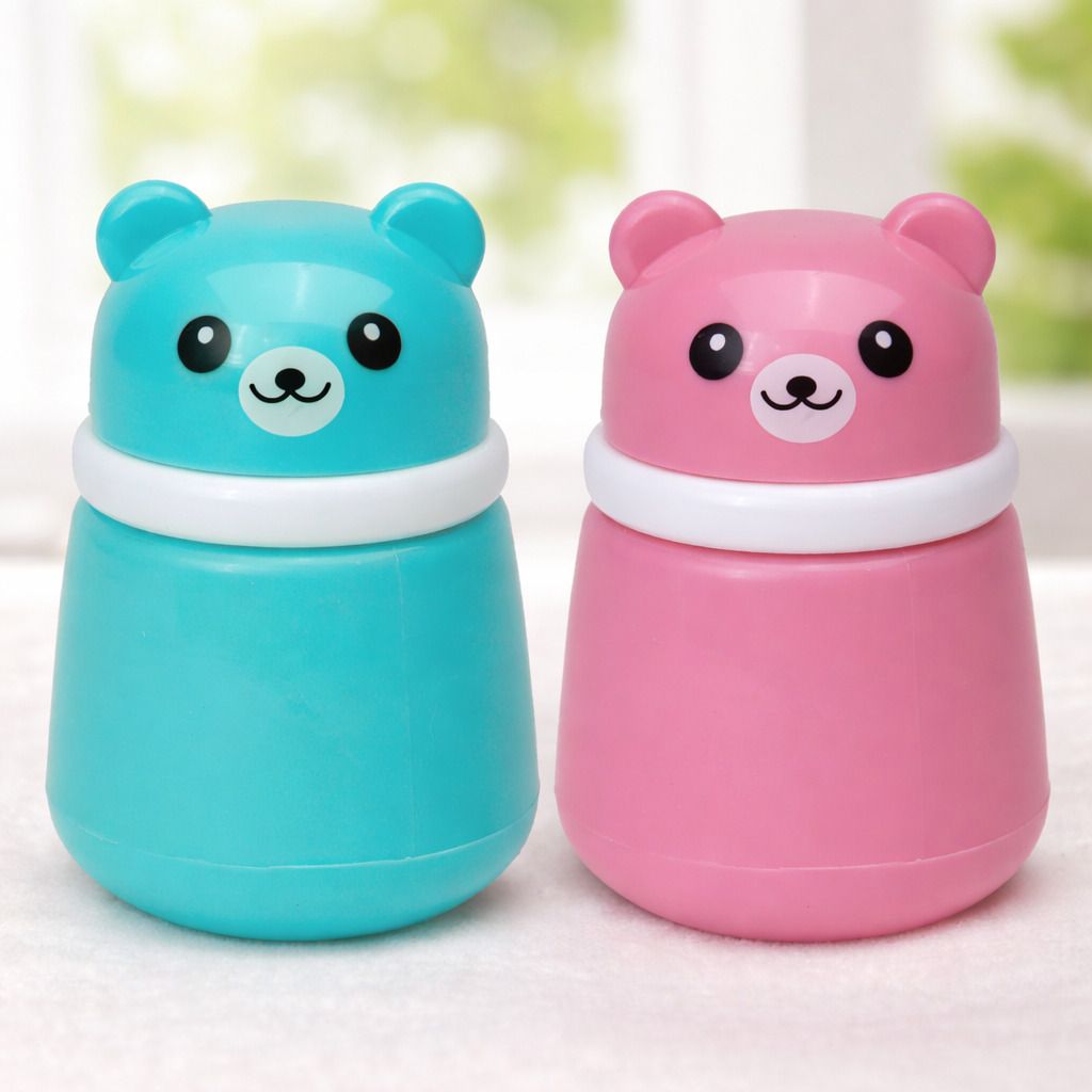 Pax Parrot Cute Bear Baby Powder Puff Box with Soft Applicator-image-42