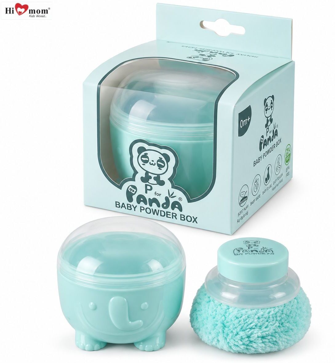 hi mom kids world Cute Panda Baby Talc Box - Portable Travel Container, Leak-Proof for Easy Care-picture-17