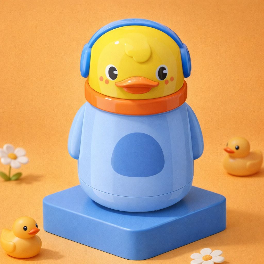 Cute Bear Shape Baby Powder Puff with Storage Box-image-29