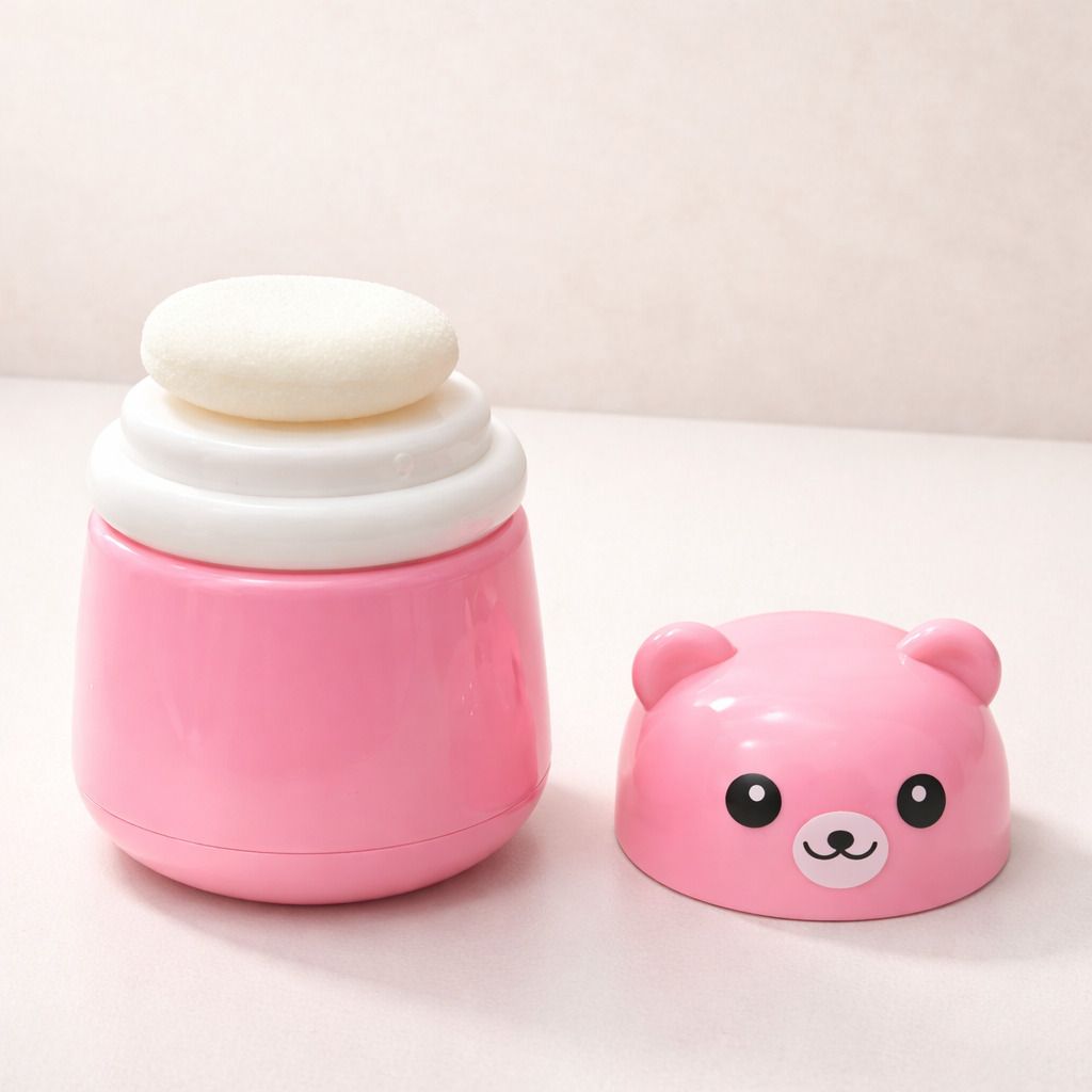Baby Powder Puff Box with Soft Applicator, Storage Container for Kids and Travel-image-34