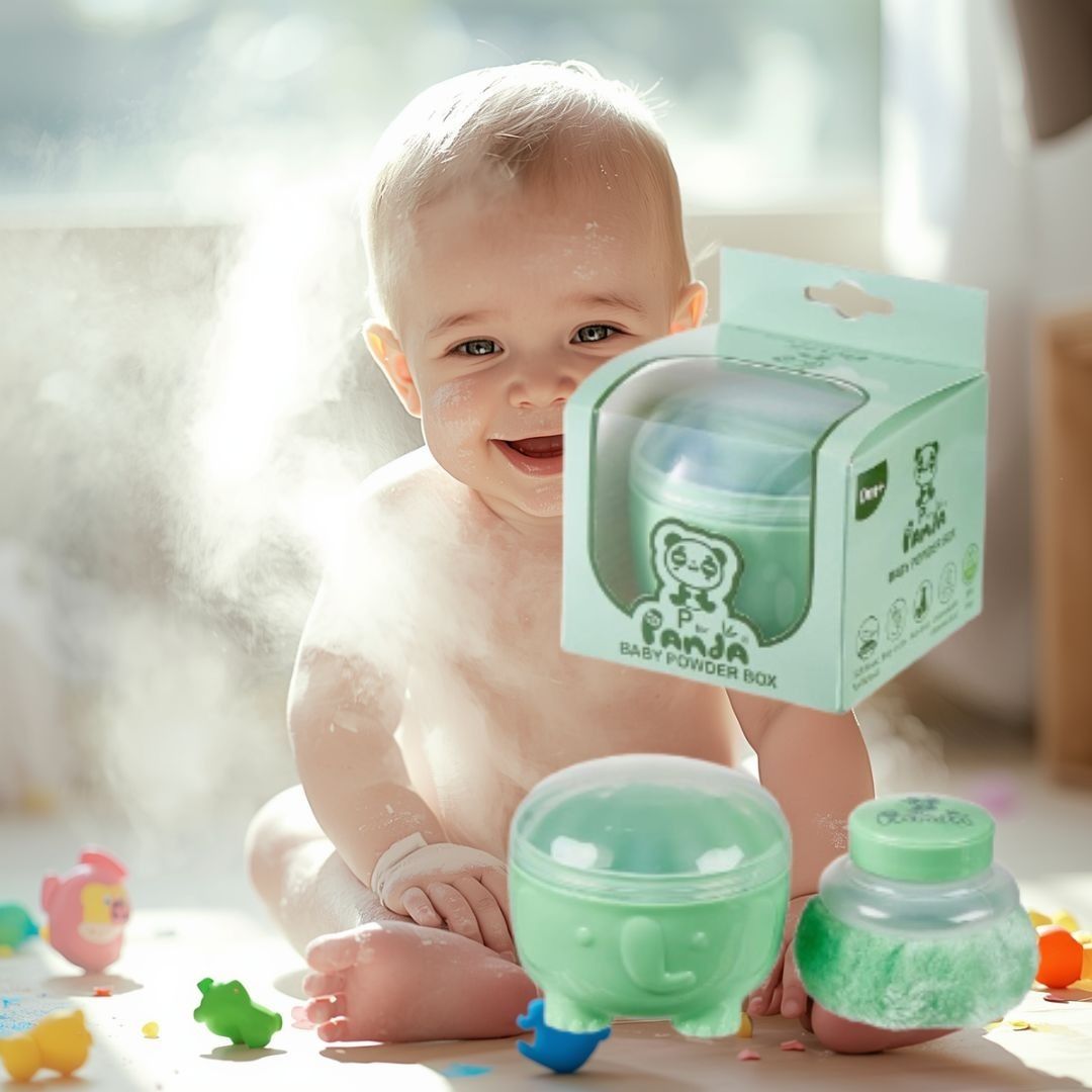 double lips Panda Baby Powder Puff | Safe Non-Toxic Baby Care Assorted Color Pack of 1-picture-11