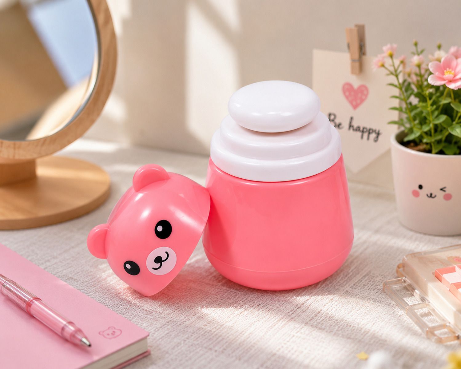 bebzi PANDA PINK POWDER PUFF P-6-picture-21