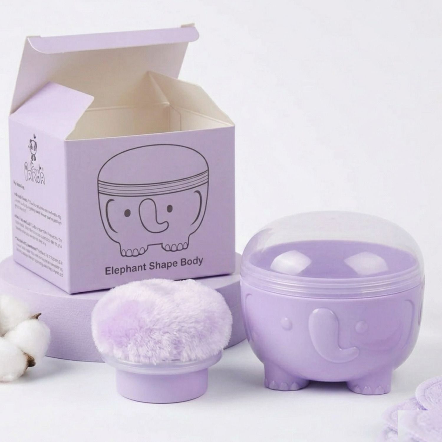 Baby Powder Puff with Compact Storage Box for Gentle Skin Care-image-1