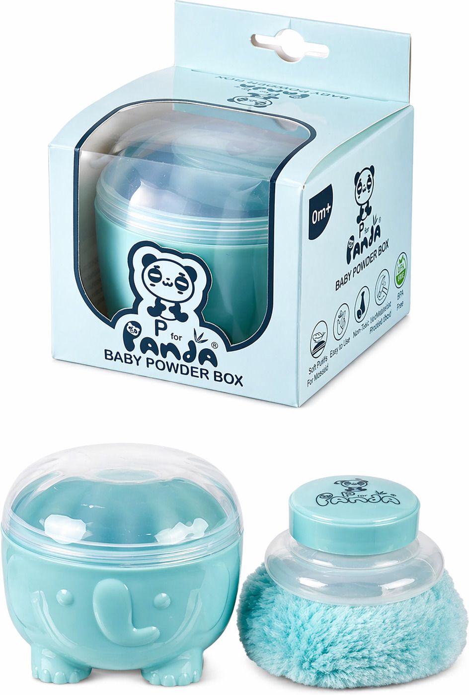 Panda Baby Powder Box with Soft Puff | Travel Friendly Compact Case for Baby-image-48