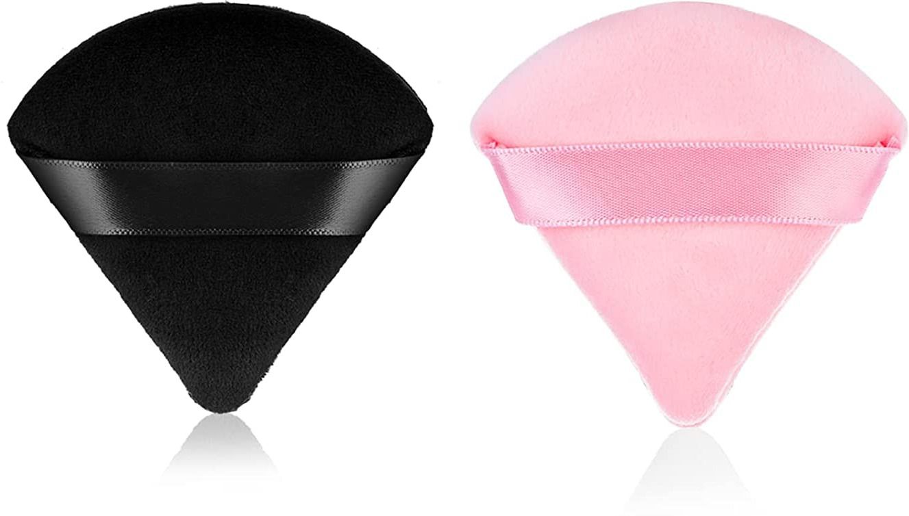 akado Triangle Powder Puff Face Powder Puff Washable Reusable Soft Makeup Sponge(2pcs)-picture-33