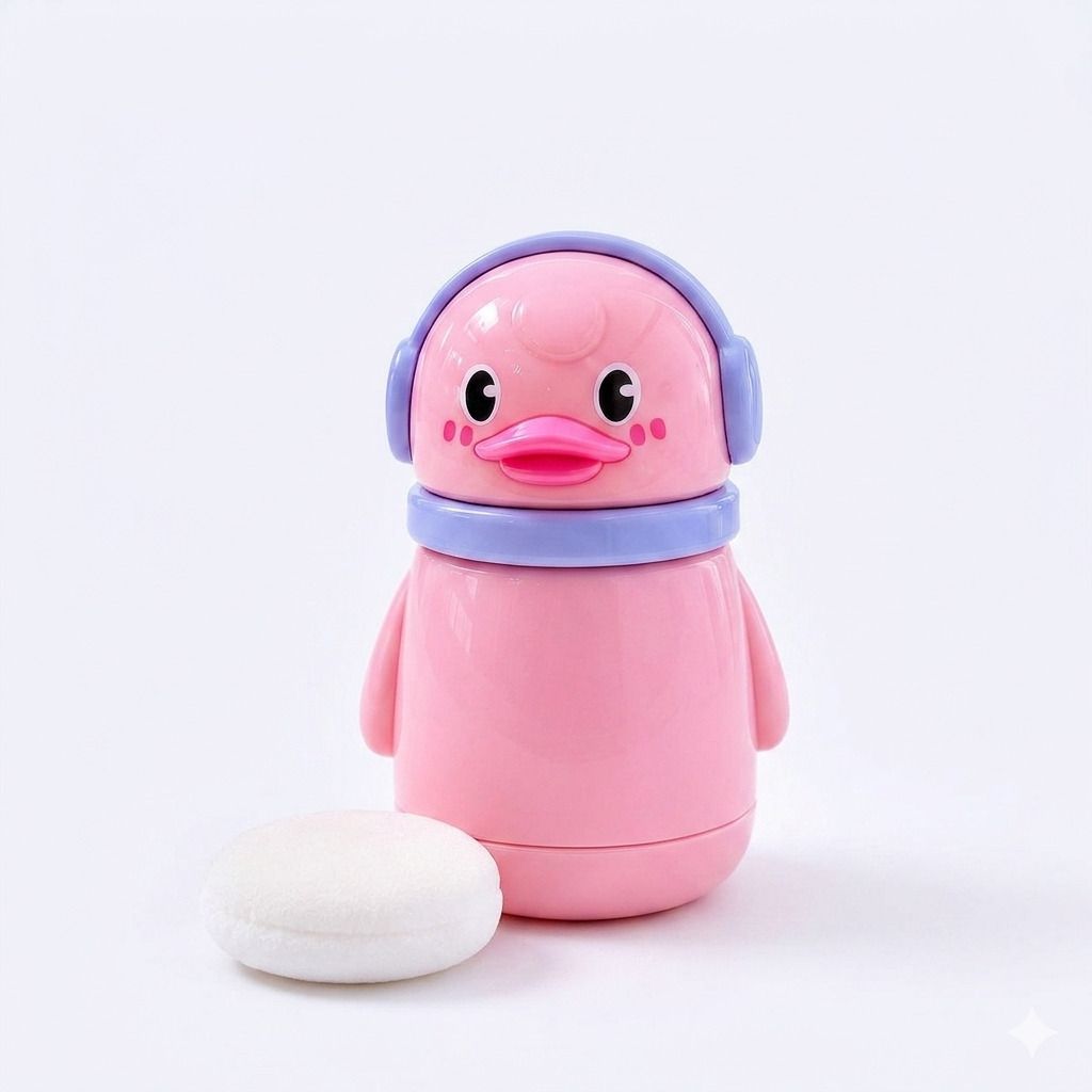 hi mom kids world Cartoon Duck Powder Puff Container for Babies with Soft Applicator-picture-41