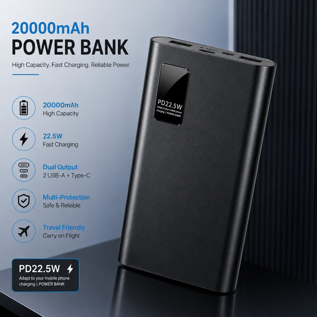 200000 mAh 22.5 W Compact Pocket Size Power Bank-image-30