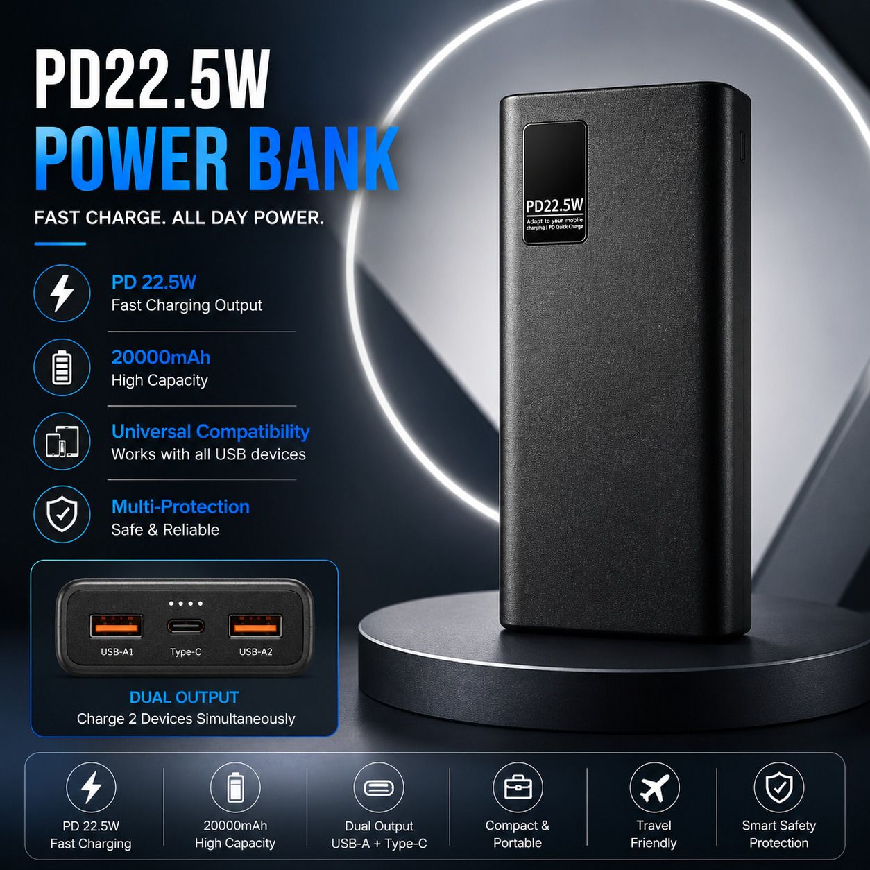 200000 mAh 22.5 W Compact Pocket Size Power Bank-image-31