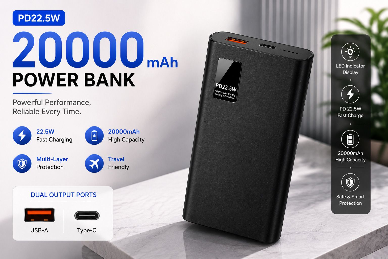 200000 mAh 22.5 W With MagSafe Compact Pocket Size Power Bank-image-7