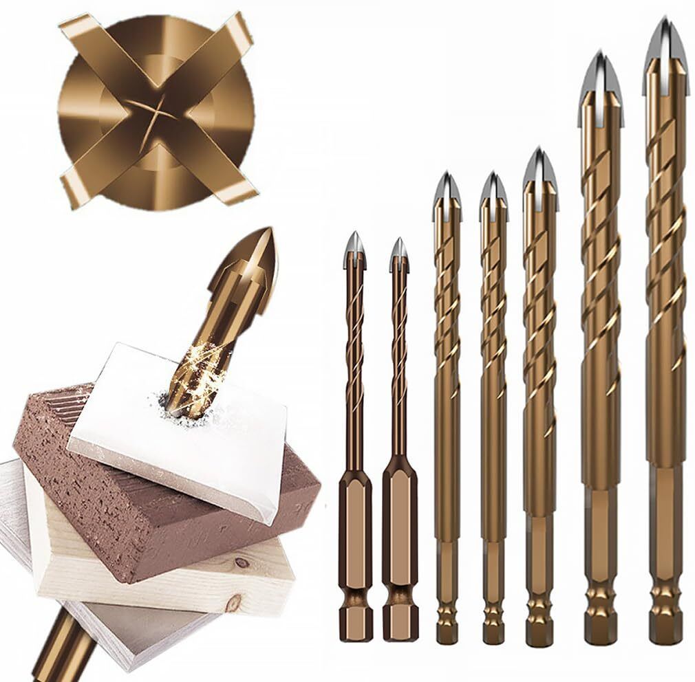 proberos 7pcs Alloy Steel Drill Bits Set 3mm to 12mm for Concrete Wood 7pcs Alloy Steel Drill Bit Set 3mm to 12mm Hex Shank Carbide Concrete Drill Bits Masonry Bits-picture-18
