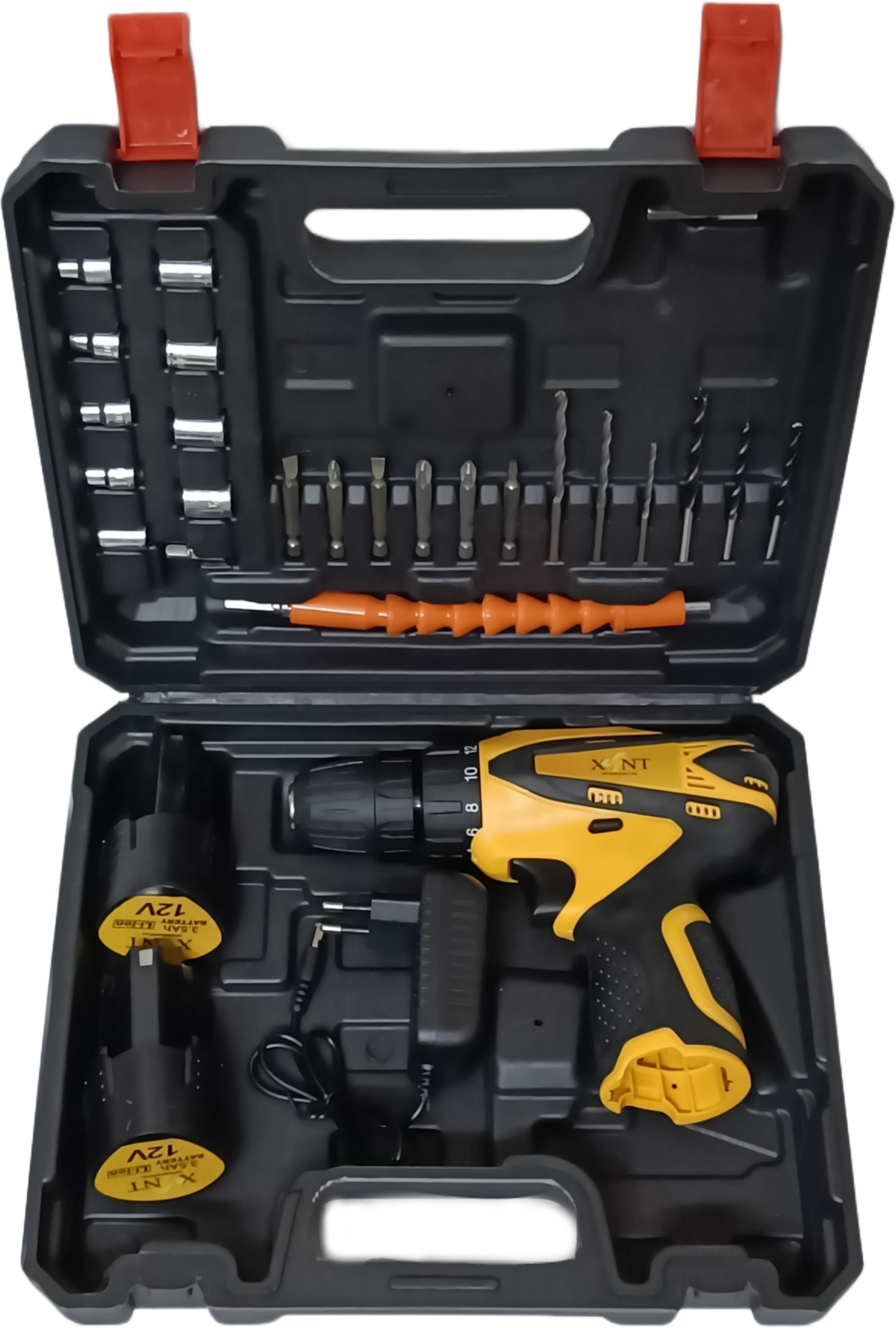 CORDLESS DRILL MACHINE KIT x2-12V Battery Operated Kit 2 Speed and 25pc Accessories Cordless Drill-image-1