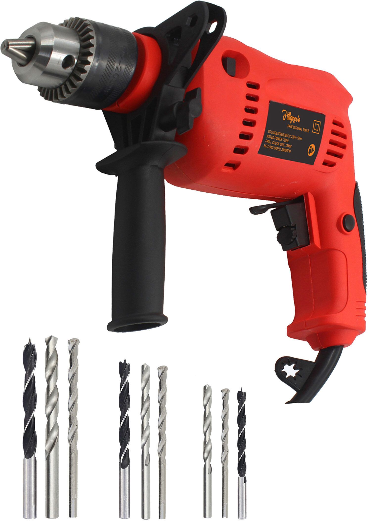 in Metal/Wood/Concrete with Reverse Rotation Pistol Grip Drill HPD3 Hammer Drill-image-14