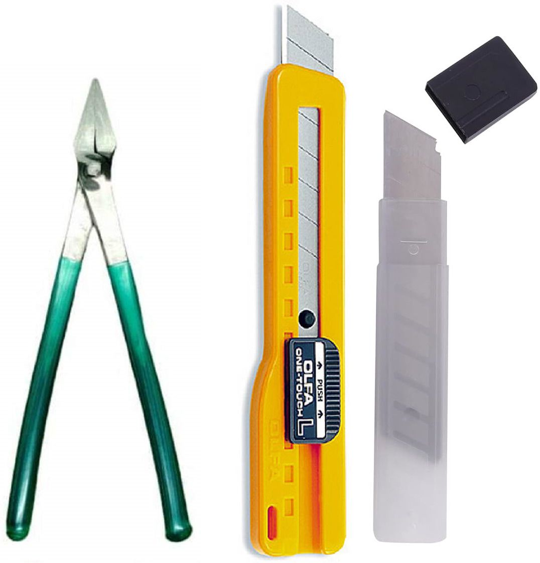 6'' Sansi Flat Plier + 1 Snap-Off Knife Auto-Lock Paper Cutter Hand Tool Kit-image-39