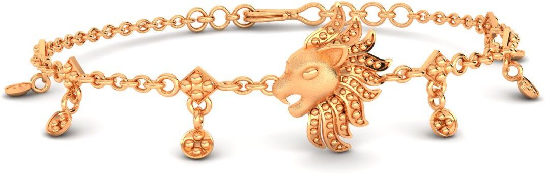 PC Chandra Jewellers Leo Horoscope Bracelet – Regal Roar Design Yellow Gold 22kt Bracelet