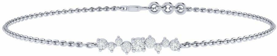 Diamtrendz Jewels Cluster Layering BIS Hallmarked Pure Gold Platinum 14kt Cubic Zirconia Bracelet-picture-10