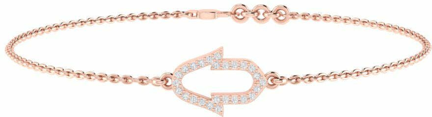 Diamtrendz Jewels Hamsa BIS Hallmarked Pure Gold Rose Gold 14kt Cubic Zirconia Bracelet-picture-25