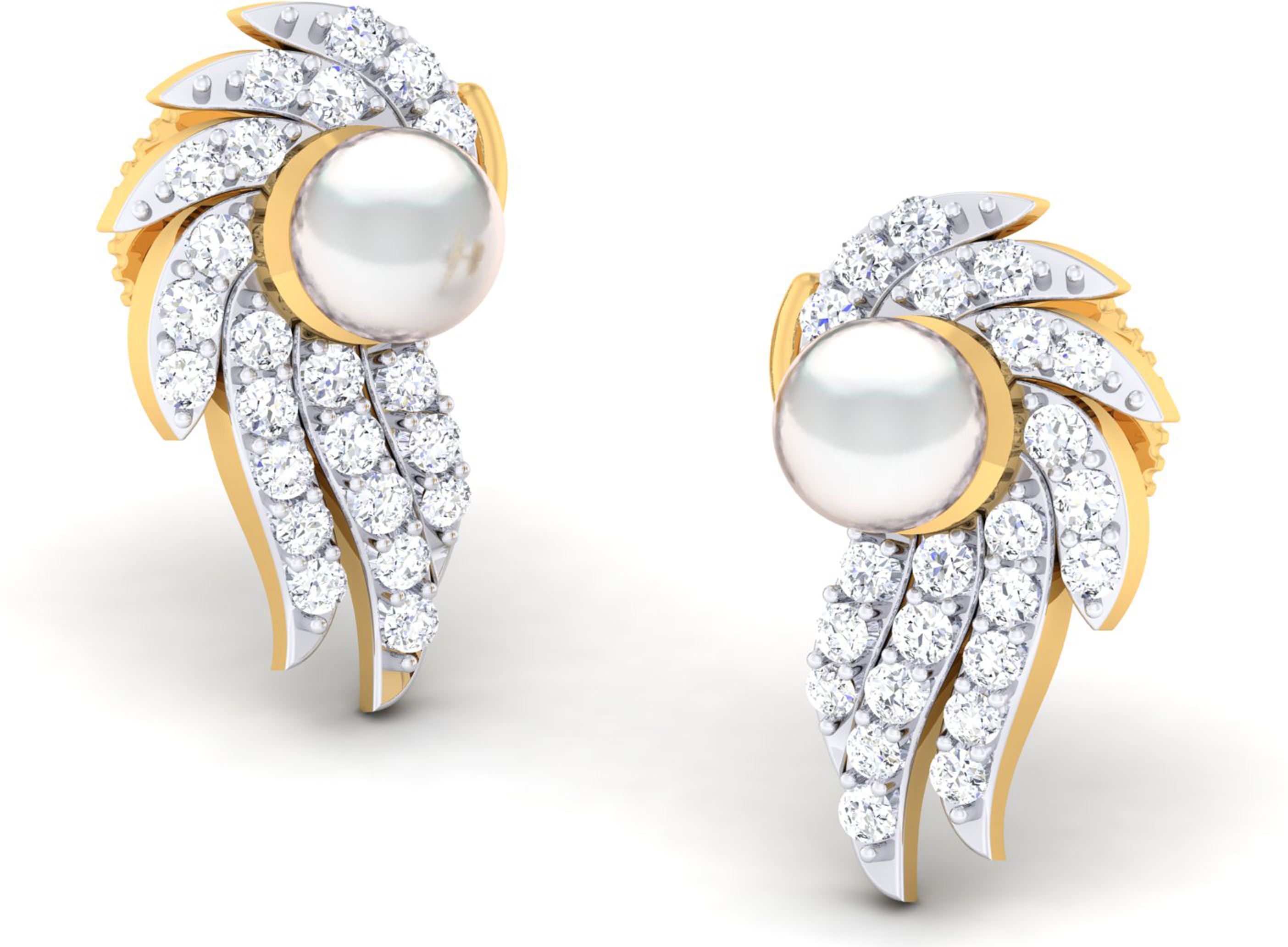 avsar AVE585YB Yellow Gold 14kt Cubic Zirconia Stud Earring-picture-30