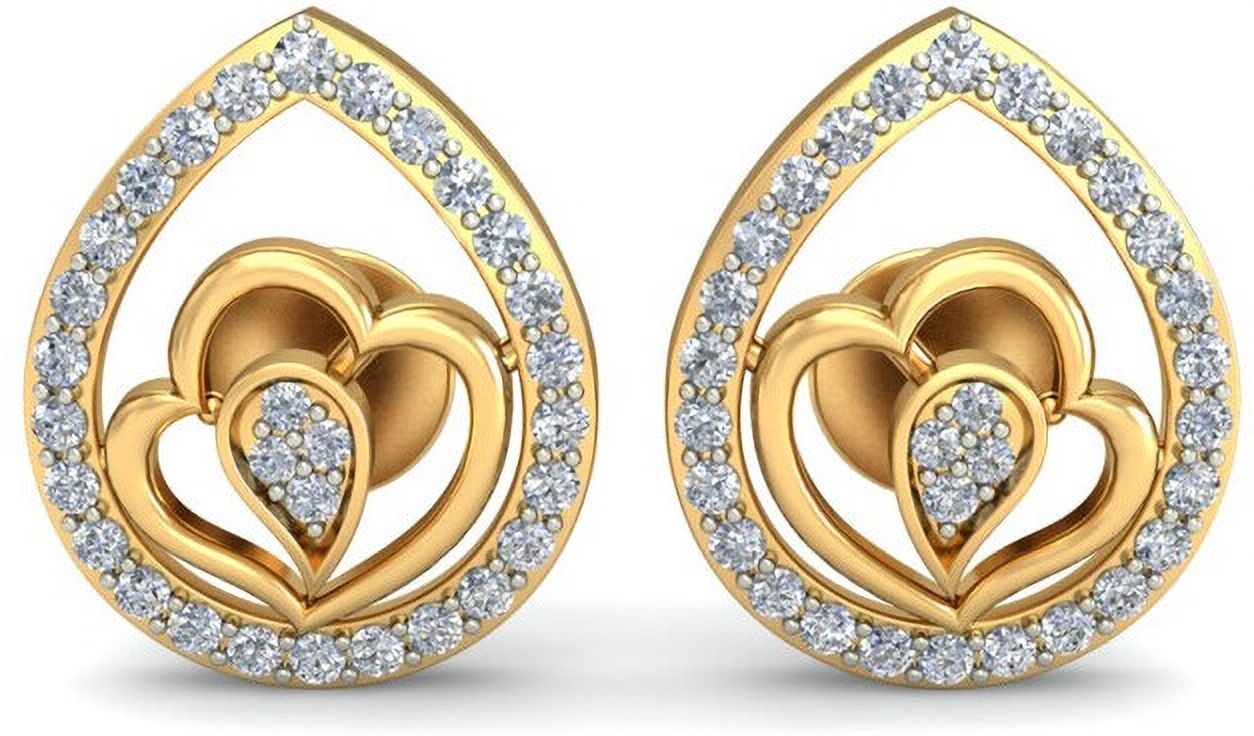 avsar AVE498YB Yellow Gold Stud Earring-picture-24