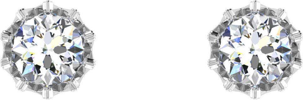 avsar White Gold 9kt Cubic Zirconia Stud Earring