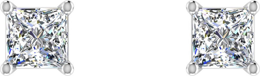 avsar White Gold 9kt Cubic Zirconia Stud Earring