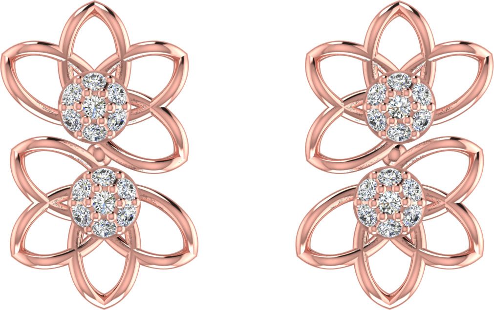 avsar Rose Gold 14kt Cubic Zirconia Stud Earring-picture-12