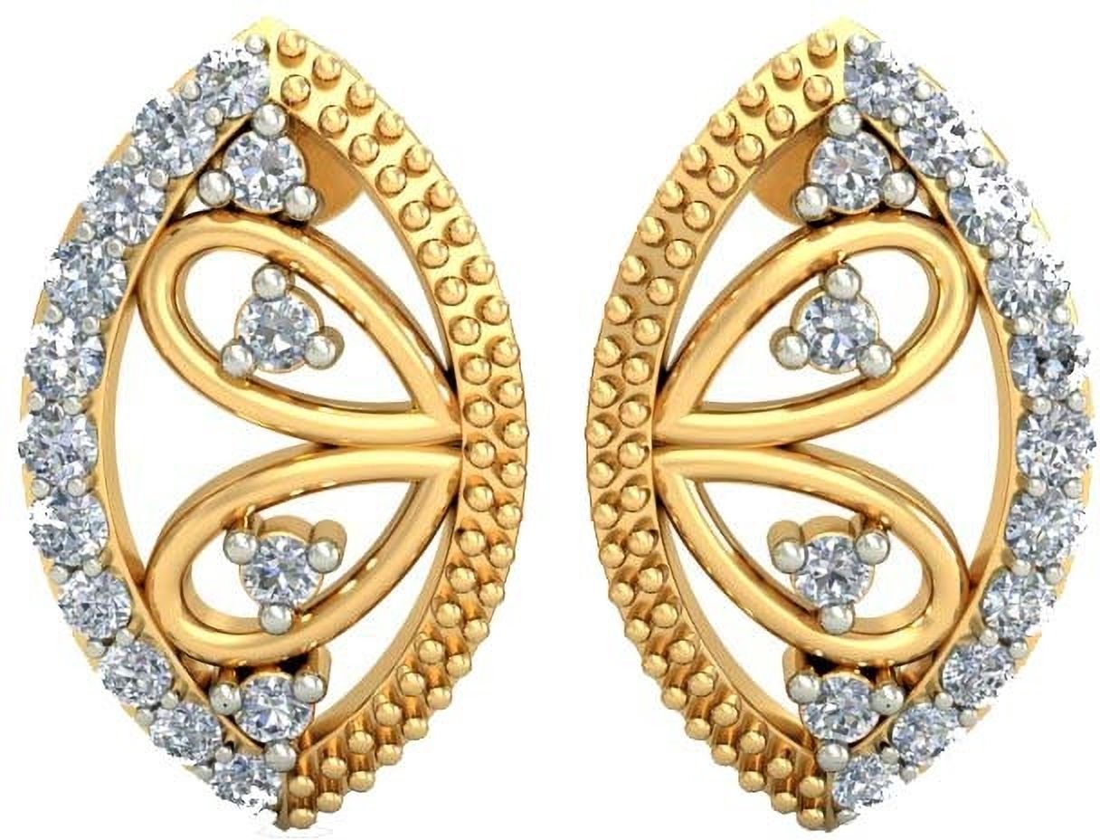 avsar AVE537YA Yellow Gold 18kt Diamond Stud Earring-picture-22