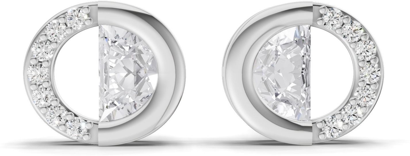 Sparkles Certified Lab Grown Diamond White Gold 14kt Stud Earring-picture-12