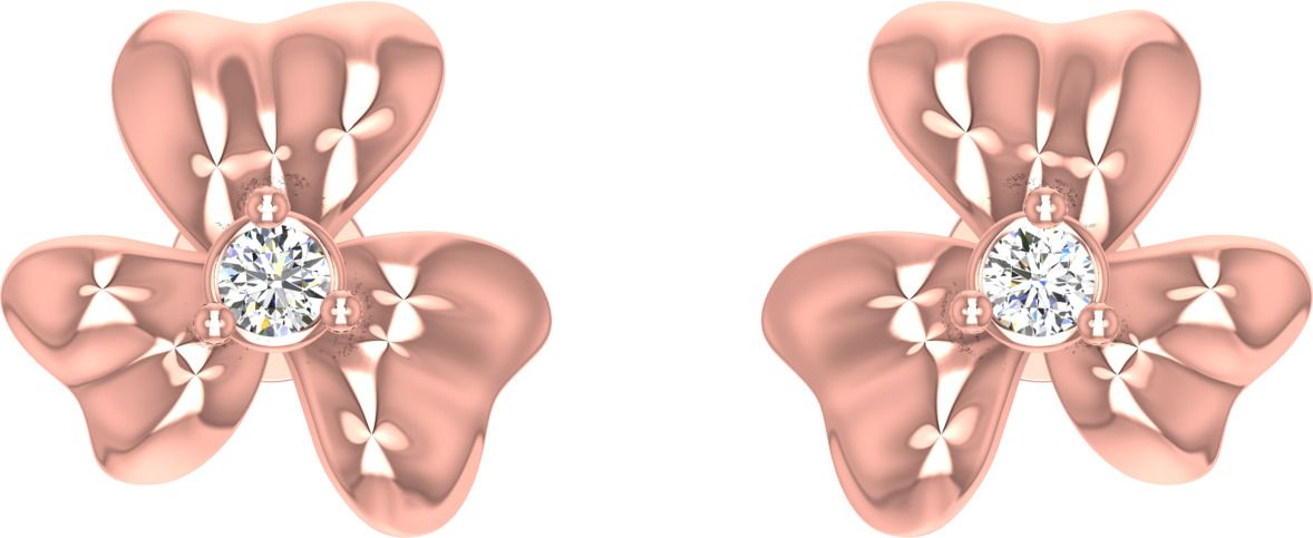 avsar Rose Gold 14kt Cubic Zirconia Stud Earring-picture-10