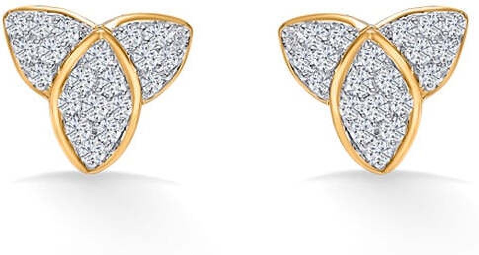 P. N. Gadgil Jewellers Treleaf Spark Gold & Diamond Stud Earring Yellow Gold 14kt Stud Earring-picture-22