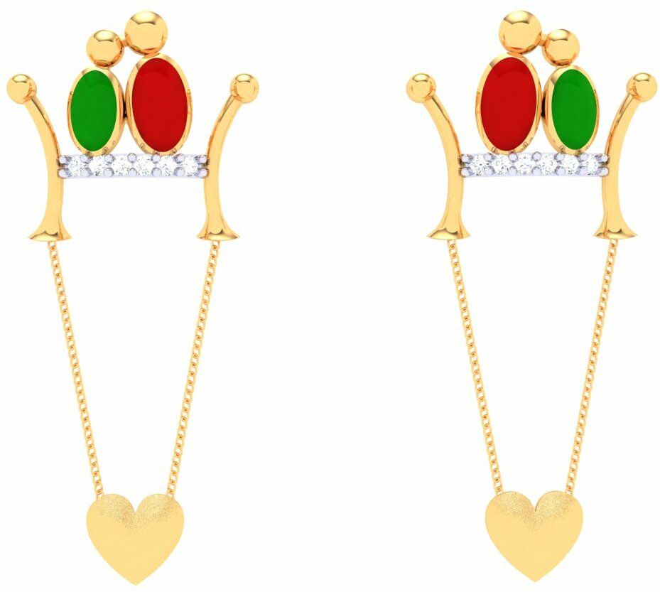 PC Chandra Jewellers Valentine's Day Special Made For Each Other Yellow Gold 22kt Drop Earring-picture-12