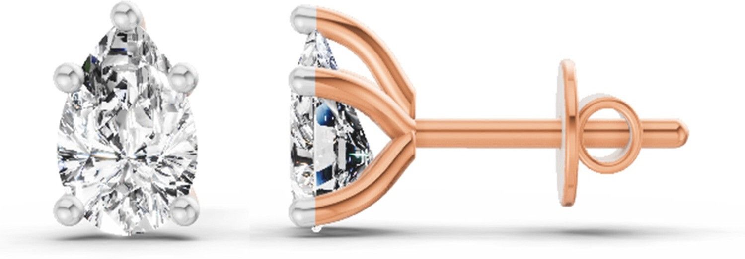 Sparkles Lab Grown Diamond Earring Rose Gold 14kt Stud Earring-picture-11