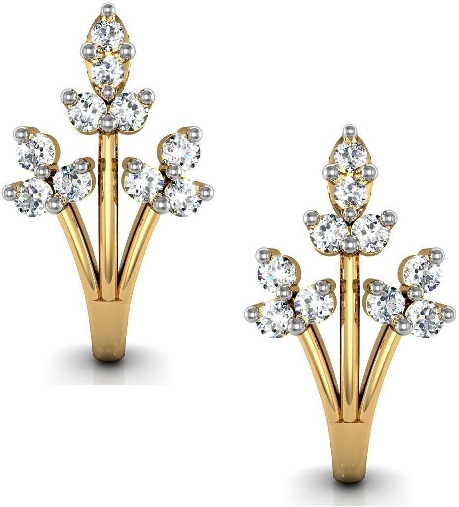 avsar Drusti Yellow Gold 14kt Cubic Zirconia Stud Earring-picture-27