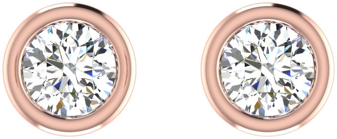 avsar Rose Gold 9kt Cubic Zirconia Stud Earring