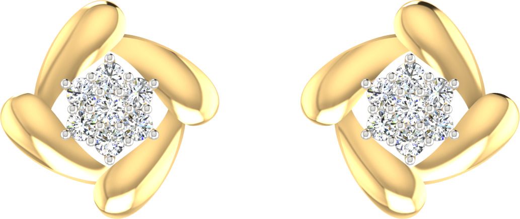 avsar Yellow Gold 14kt Cubic Zirconia Stud Earring-picture-22