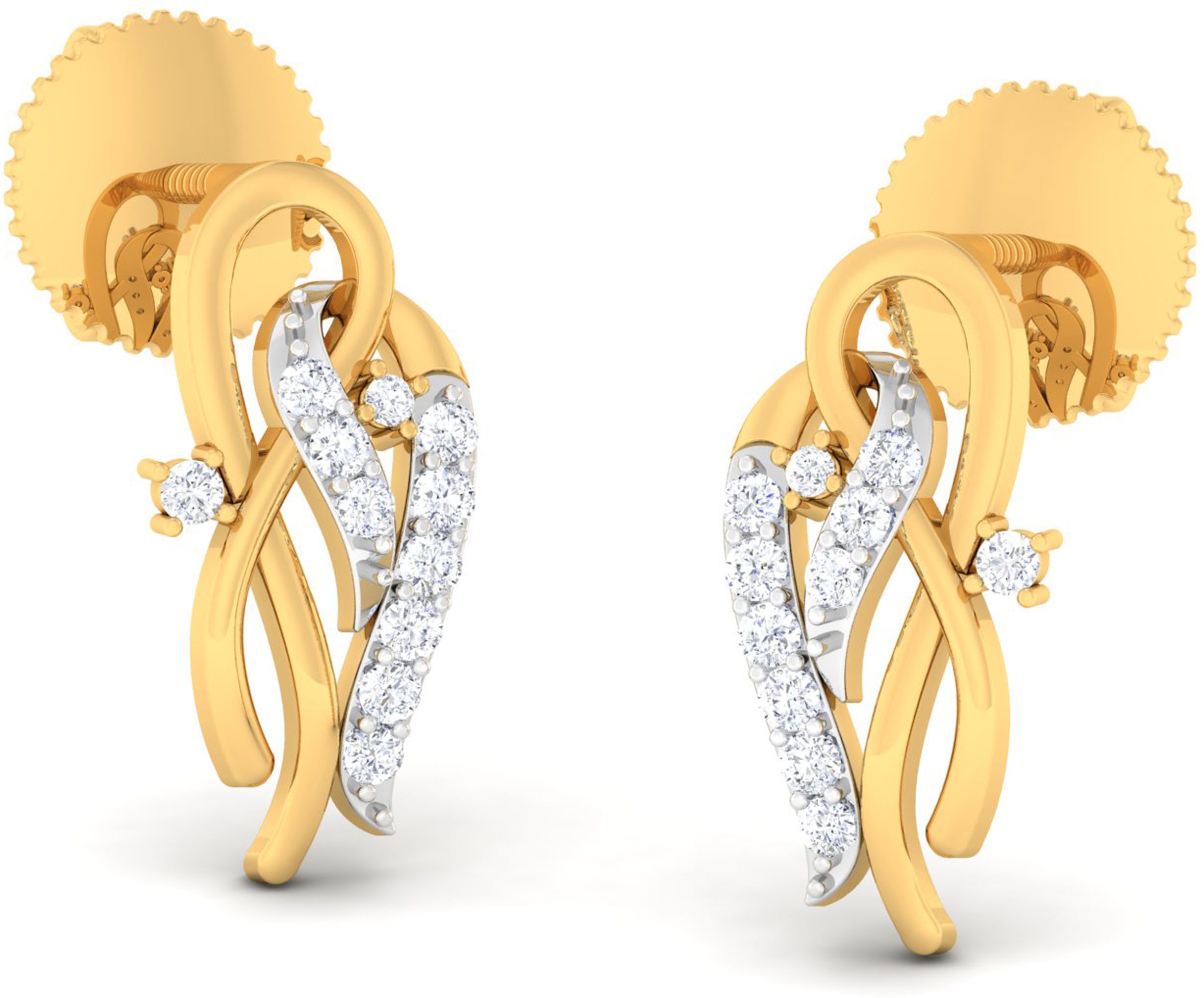 avsar AVE688YA Yellow Gold 18kt Diamond Stud Earring-picture-17