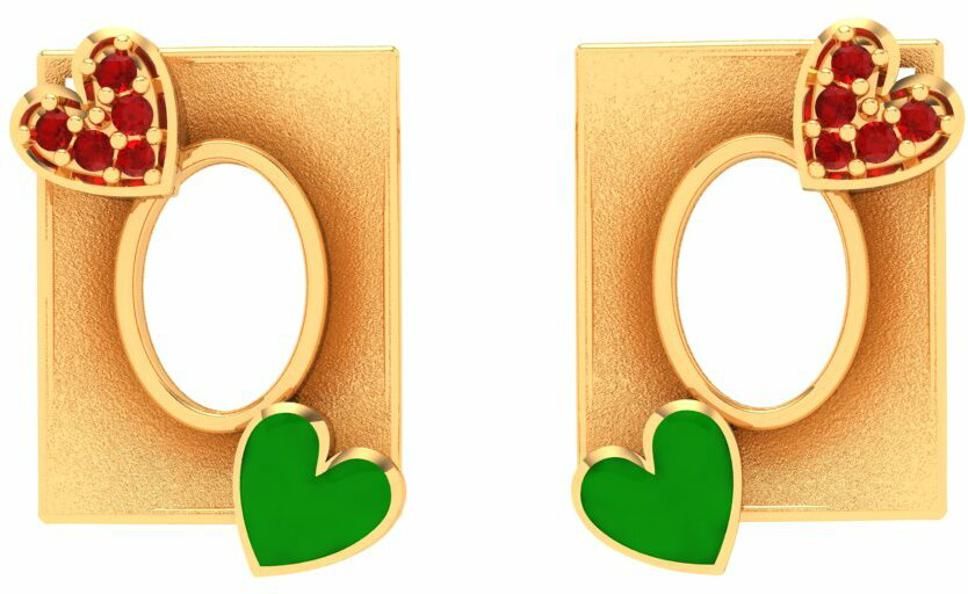 PC Chandra Jewellers Valentine's Day Special Hearts Desire Yellow Gold 22kt Stud Earring-picture-12