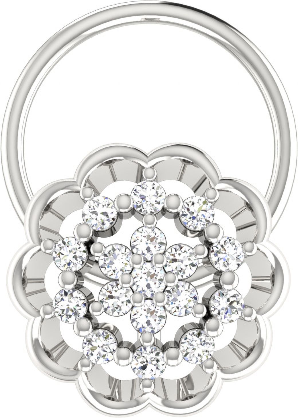 avsar Saloni 14kt Cubic Zirconia White Gold Nose Wire