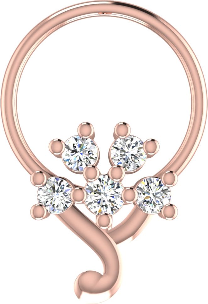 avsar Kiara 18kt Diamond Rose Gold Nose Wire