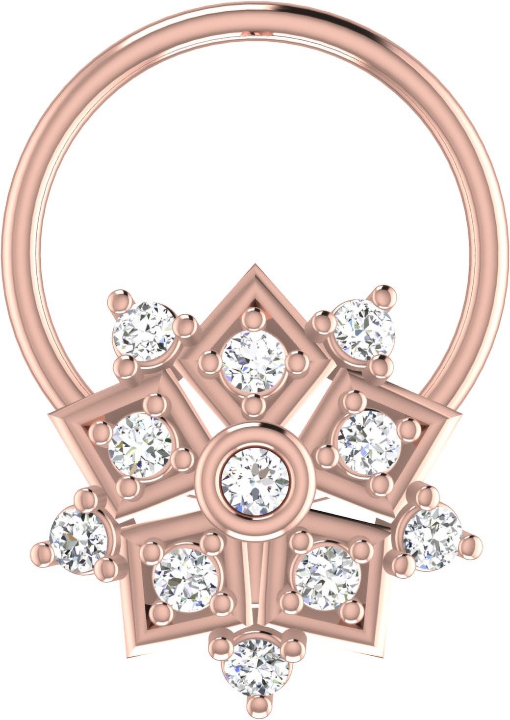 avsar Shikha 18kt Diamond Rose Gold Nose Wire
