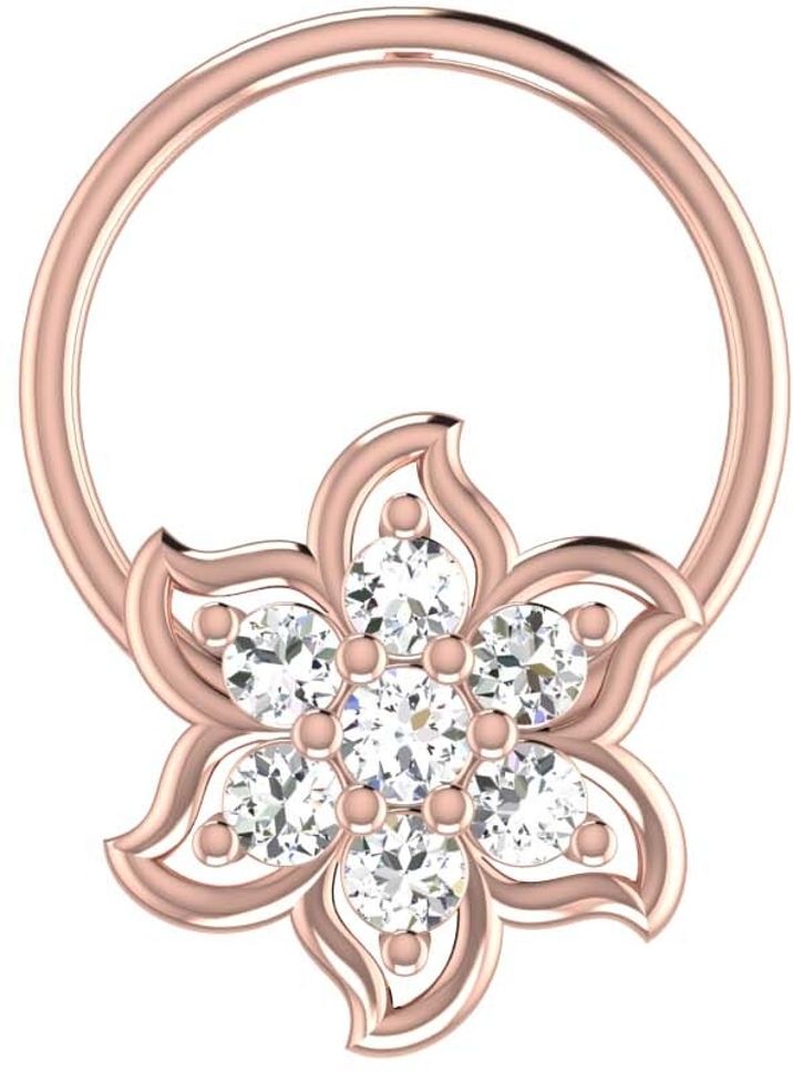 avsar Risha 18kt Diamond Rose Gold Nose Wire
