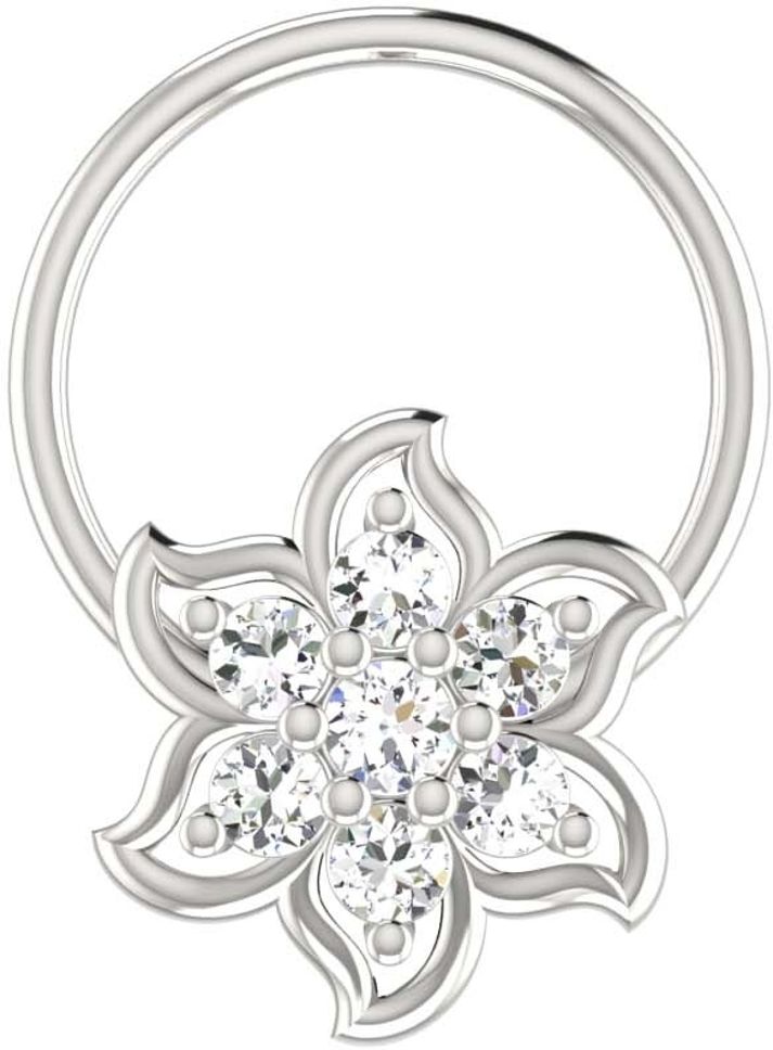 avsar Vishaka 18kt Diamond White Gold Nose Wire