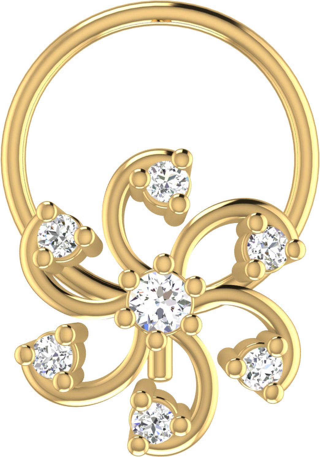 avsar Srija 14kt Cubic Zirconia Yellow Gold Nose Wire-picture-26