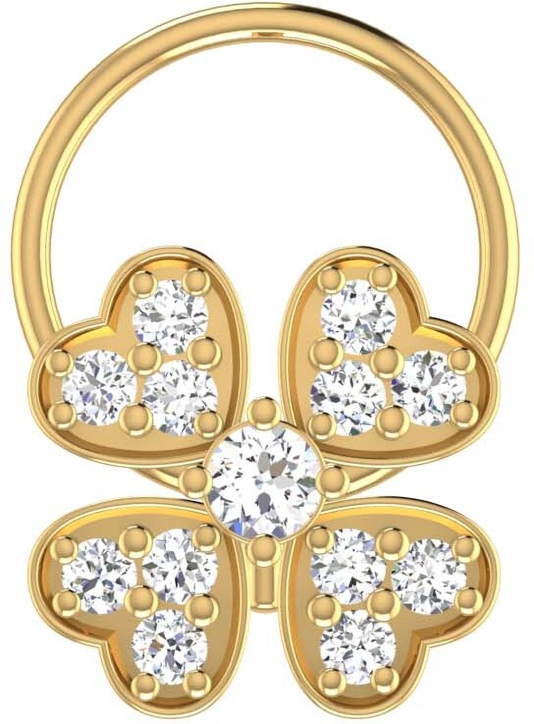 avsar Mahika 14kt Cubic Zirconia Yellow Gold Nose Wire