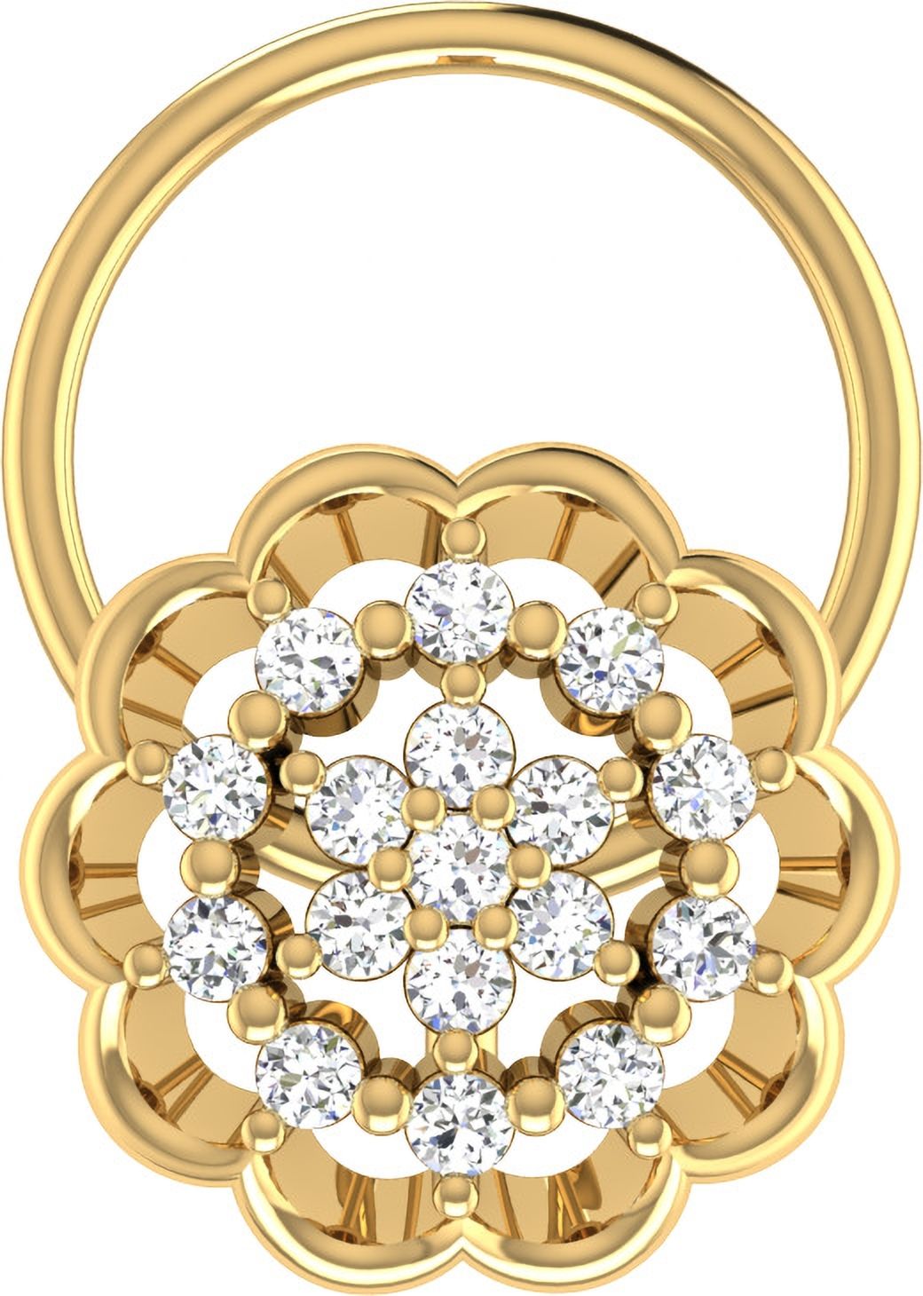 avsar Falak 14kt Cubic Zirconia Yellow Gold Nose Wire