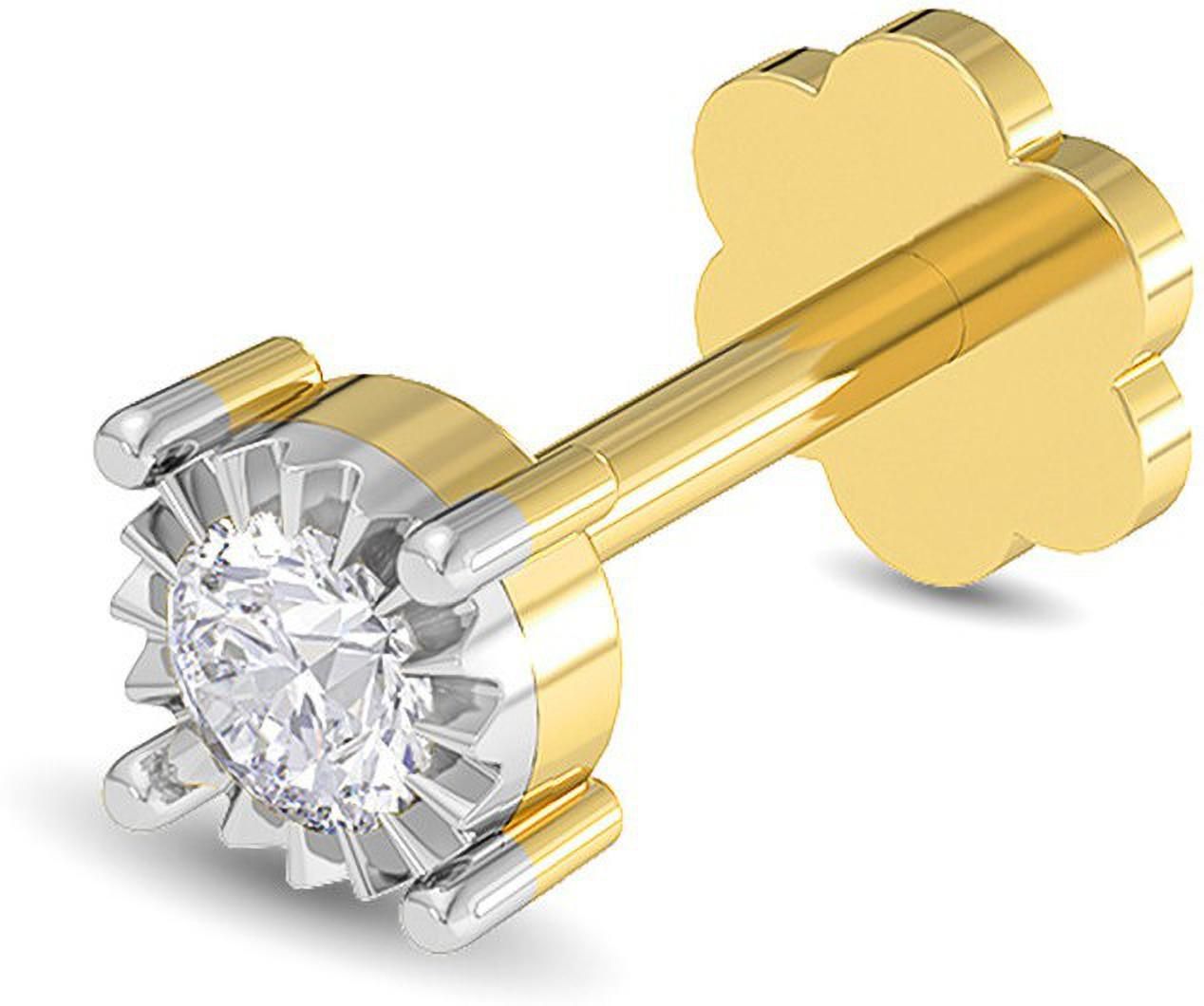 KISNA Real Diamond Jewellery 18kt Diamond Yellow Gold Stud-picture-12
