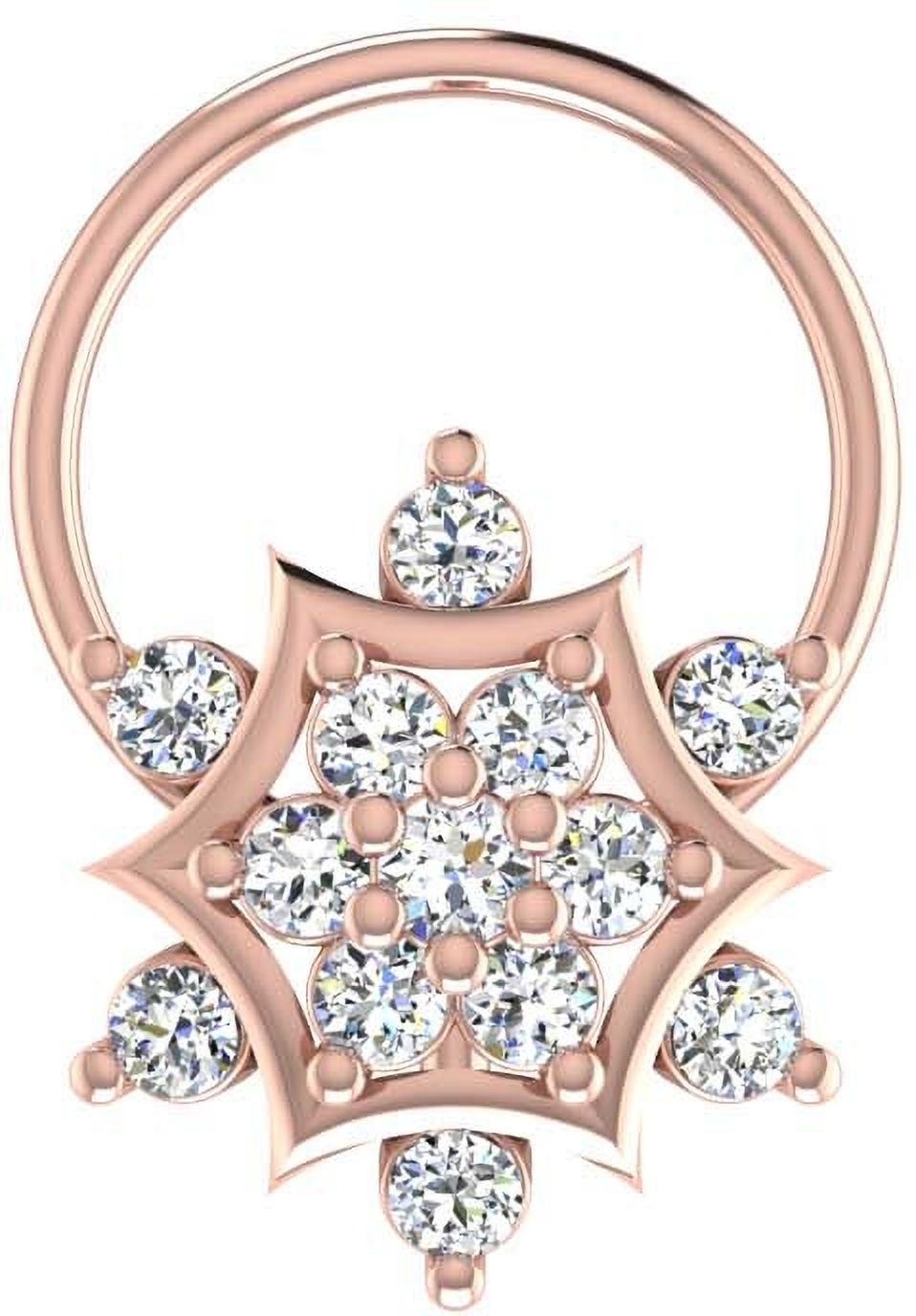 avsar Harshita 14kt Cubic Zirconia Rose Gold Nose Wire
