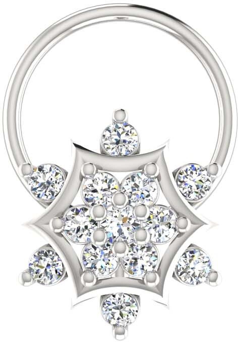 avsar Sharmila 14kt Cubic Zirconia White Gold Nose Wire