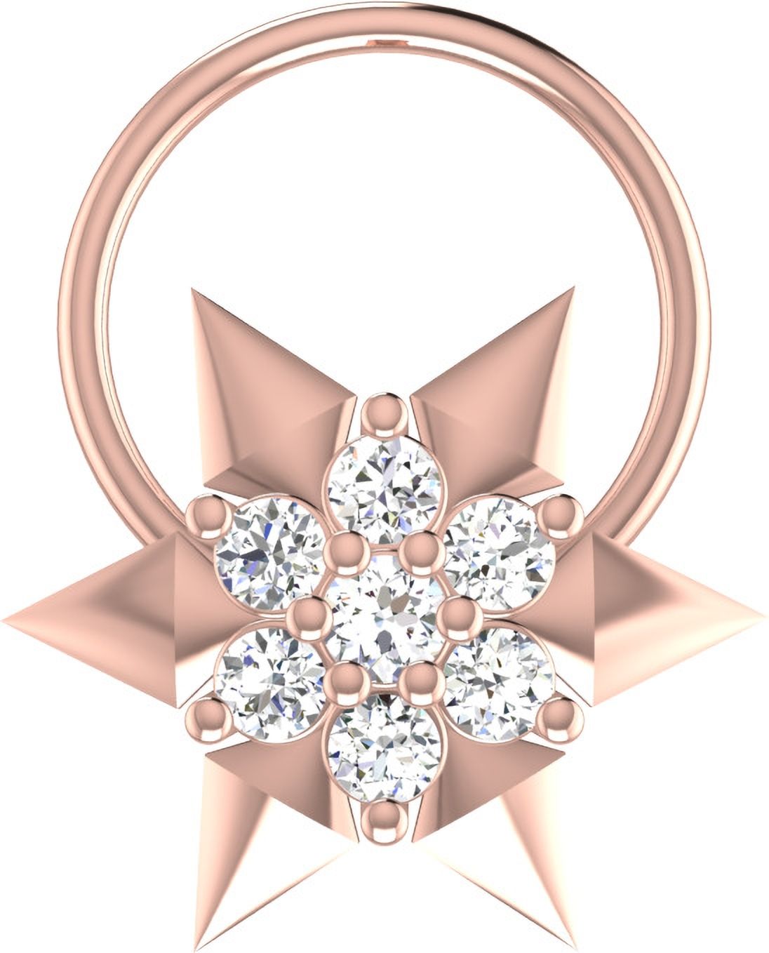 avsar Trisha 14kt Cubic Zirconia Rose Gold Nose Wire