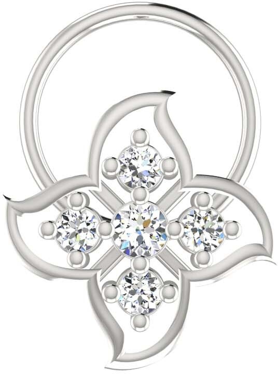 avsar Padma 14kt Cubic Zirconia White Gold Nose Wire